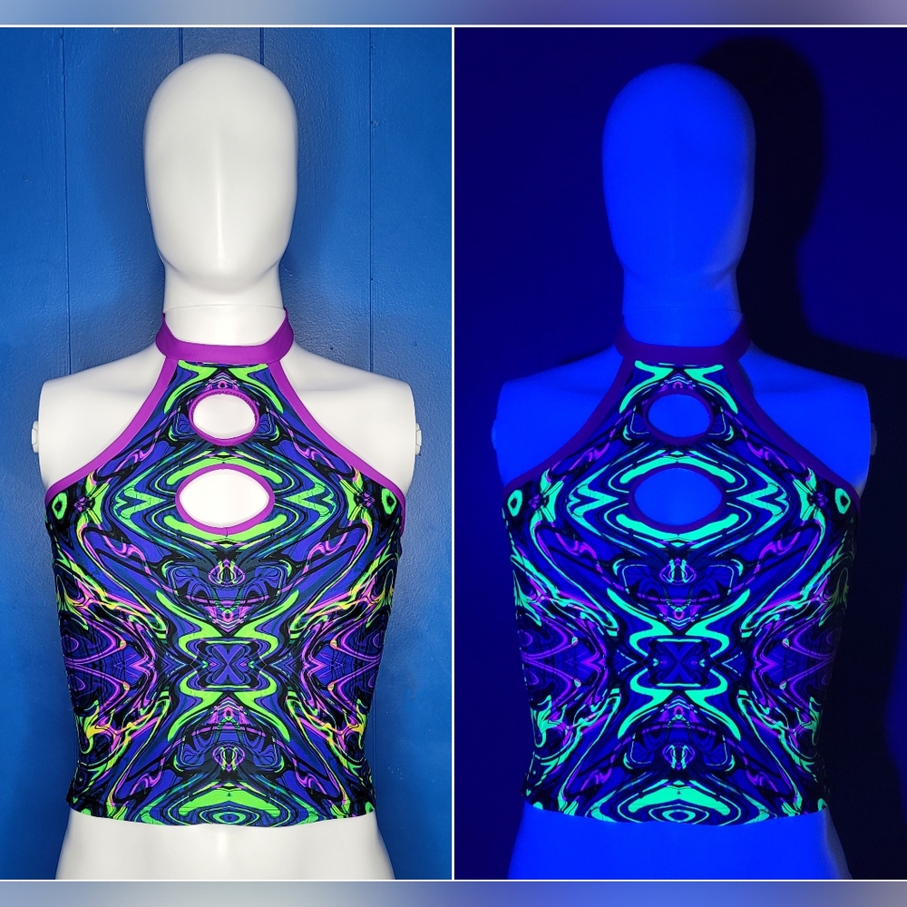 LS7 Trippy Melt/Purple Portal Halter Top